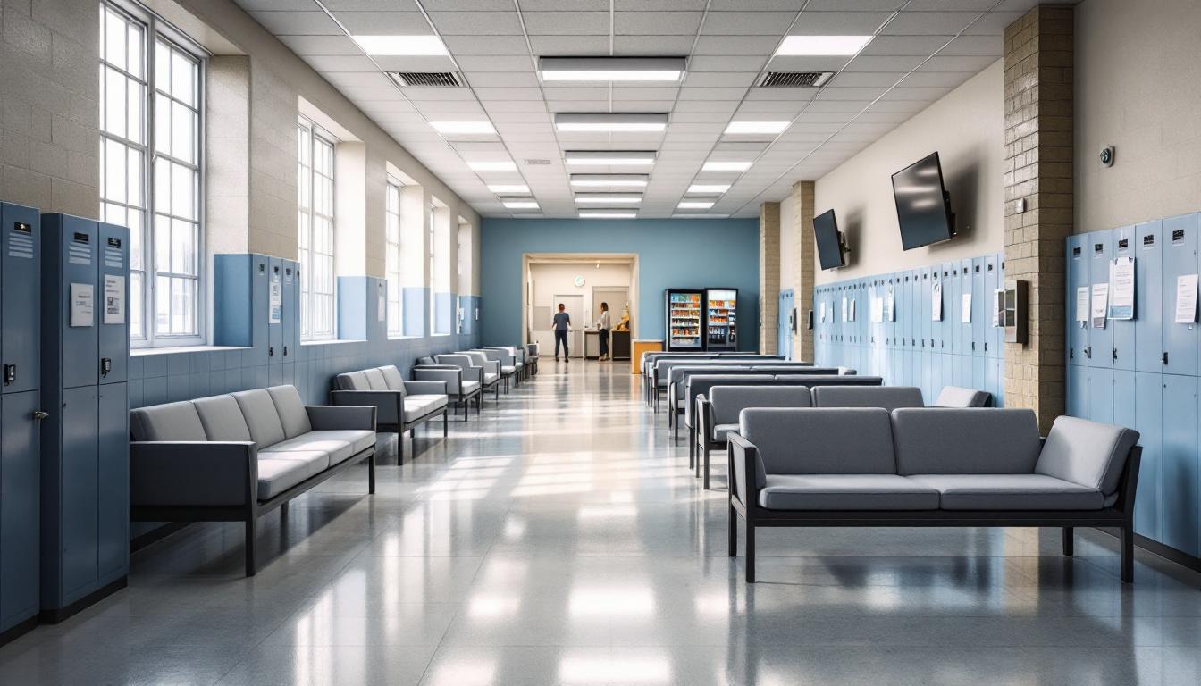 Visitation facilities and waiting area at Pinckneyville Correctional Center