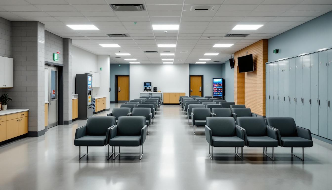 Visitation facilities and waiting area at Taylorville Correctional Center