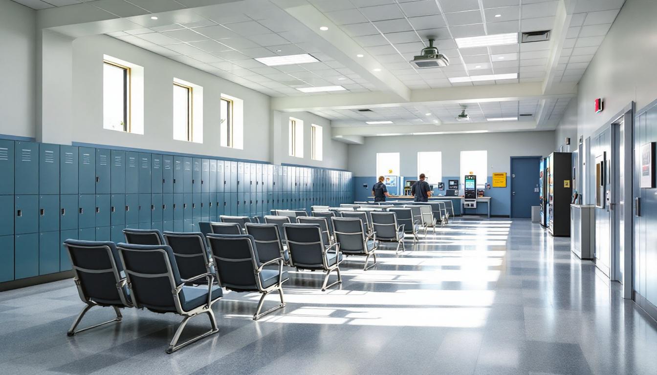 Visitation facilities and waiting area at FCI Terre Haute