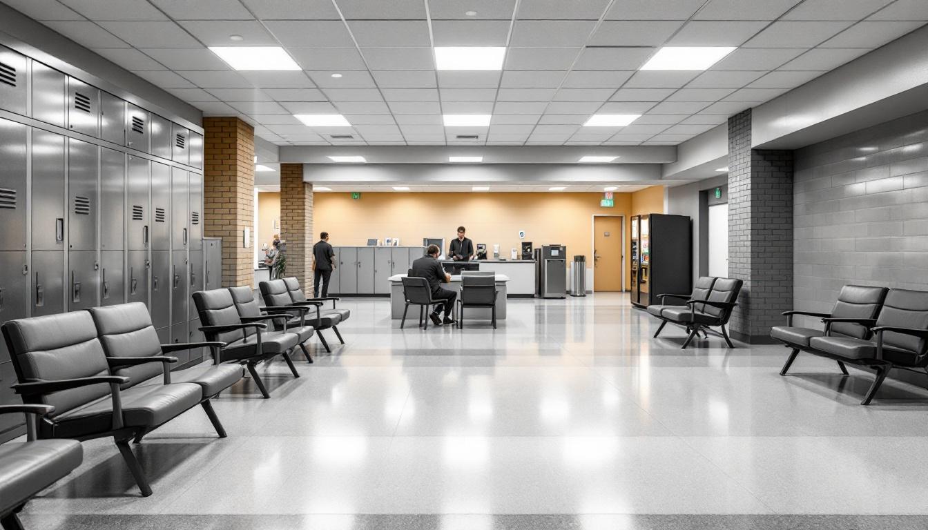 Visitation facilities and waiting area at Jacksonville Correctional Center