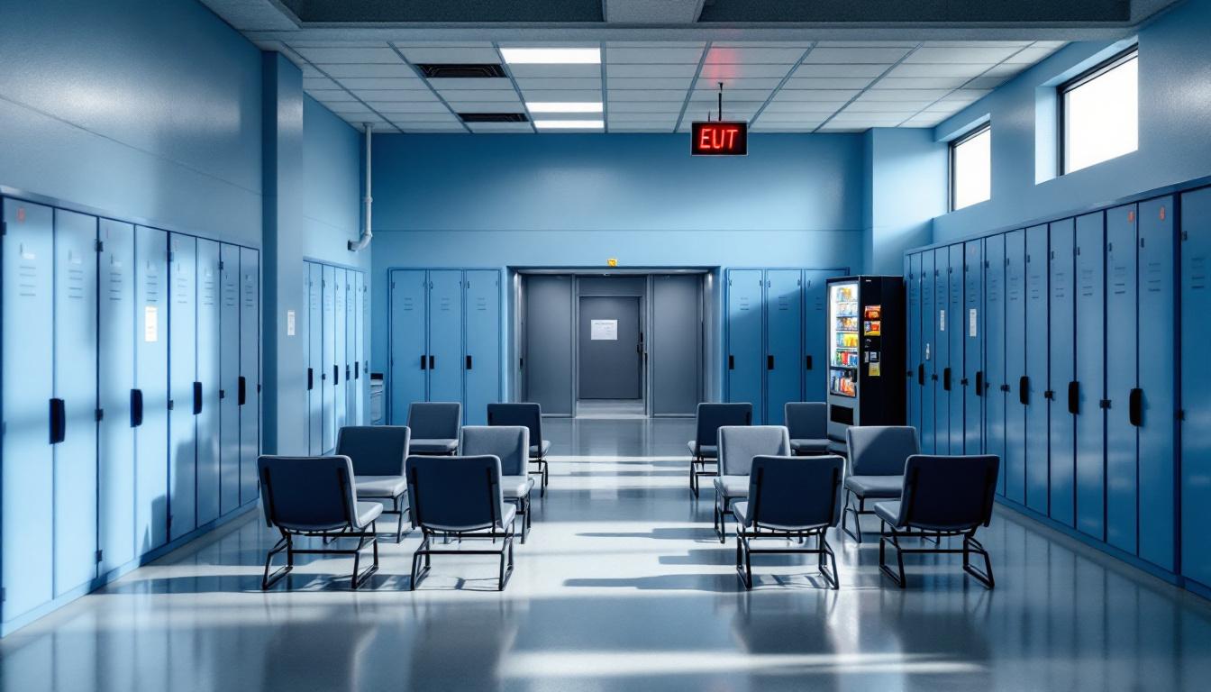 Visitation facilities and waiting area at Pontiac Correctional Center