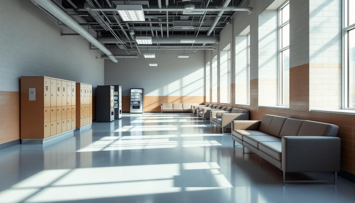 Visitation facilities and waiting area at Stateville Correctional Center
