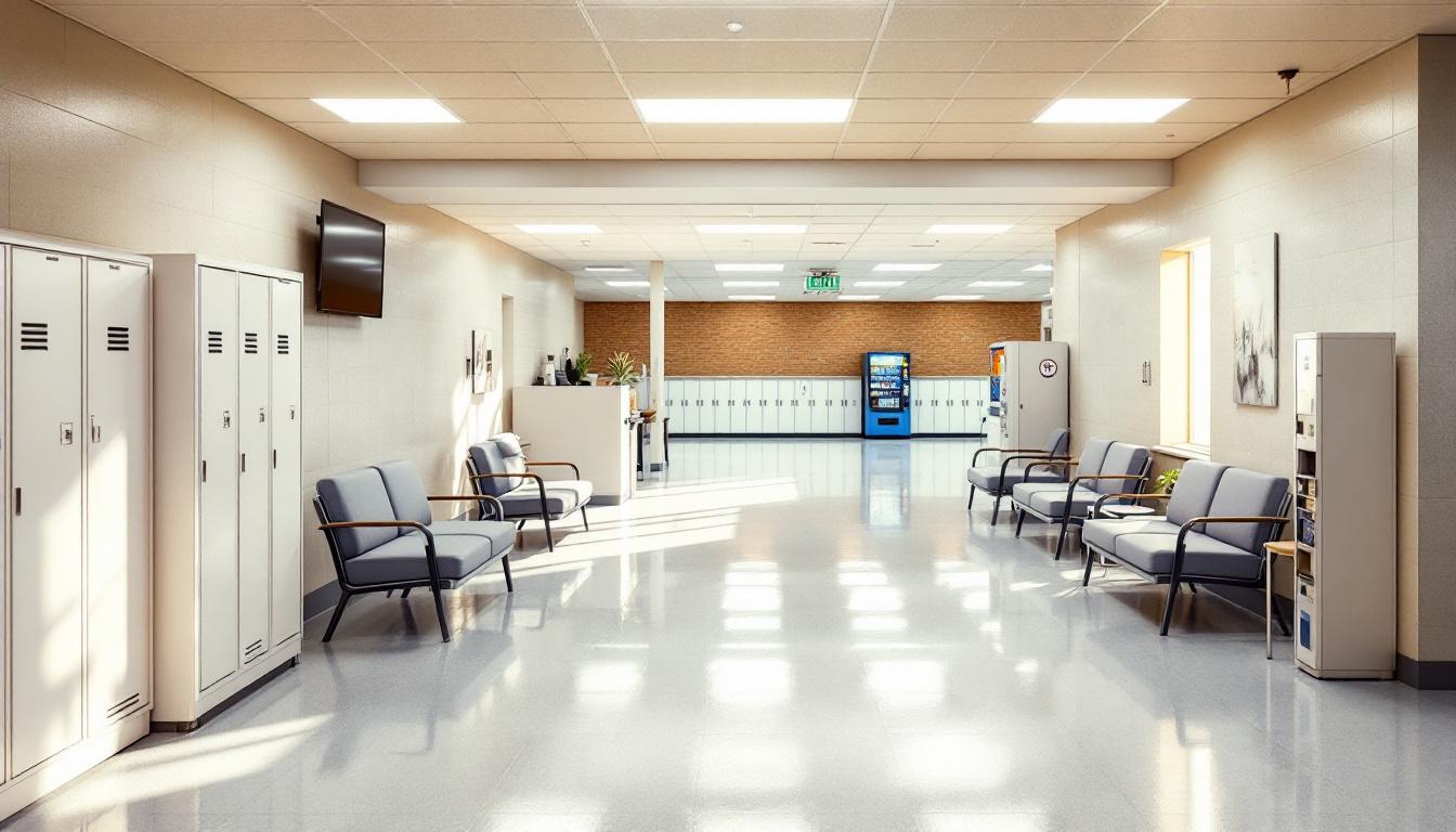 Visitation facilities and waiting area at John A Graham Correctional Center