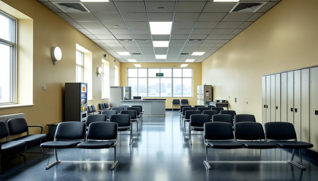 Visitation facilities and waiting area at Centralia Correctional Center