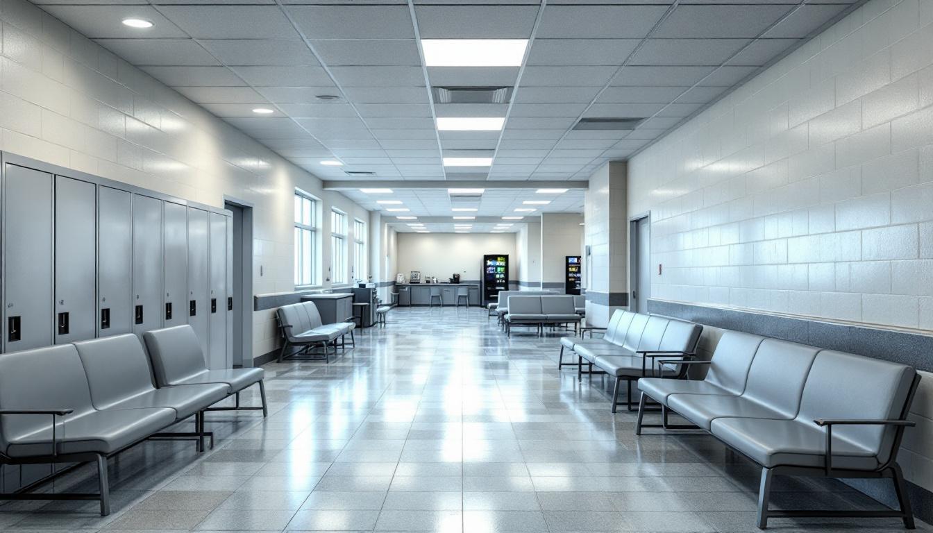 Visitation facilities and waiting area at County Jail