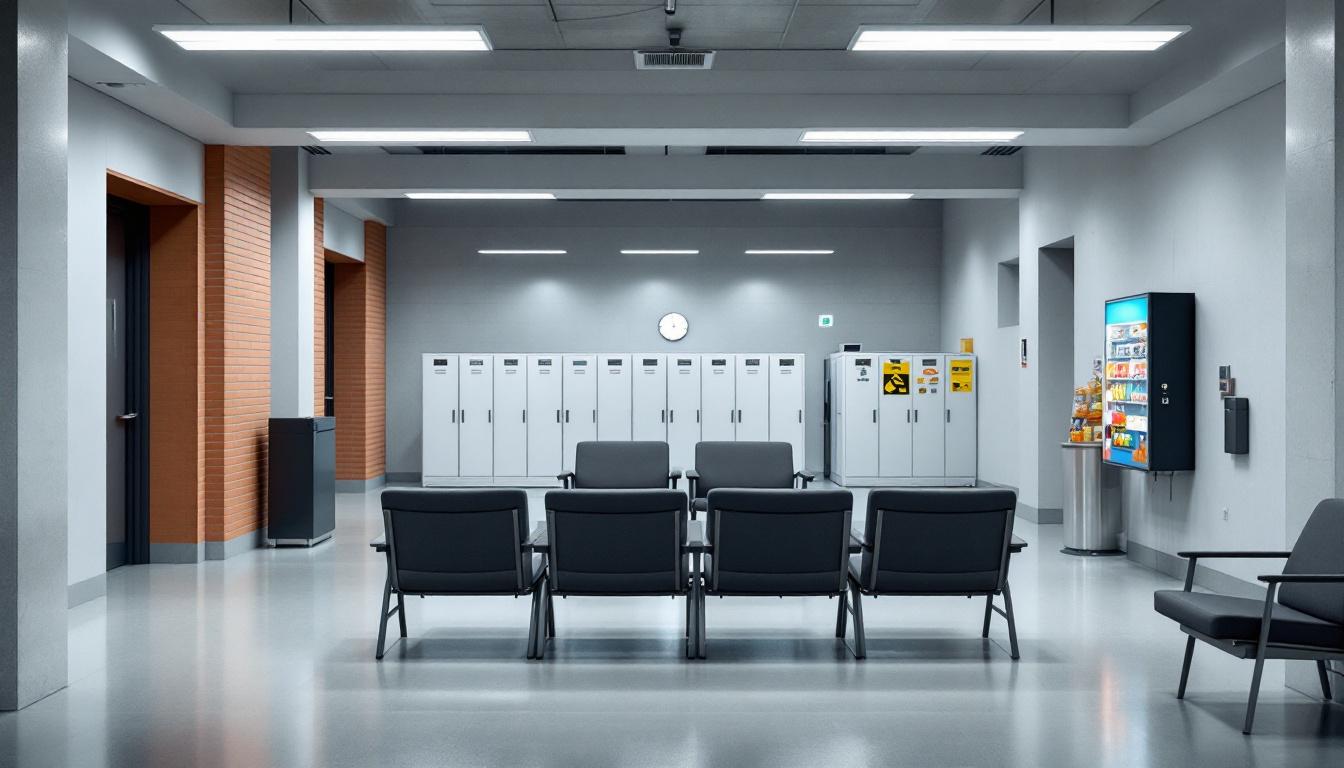 Visitation facilities and waiting area at Crawford County Jail