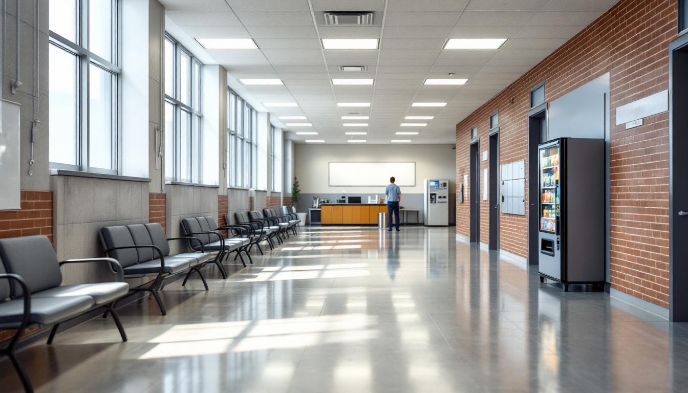 Visitation facilities and waiting area at Dixon Correctional Center
