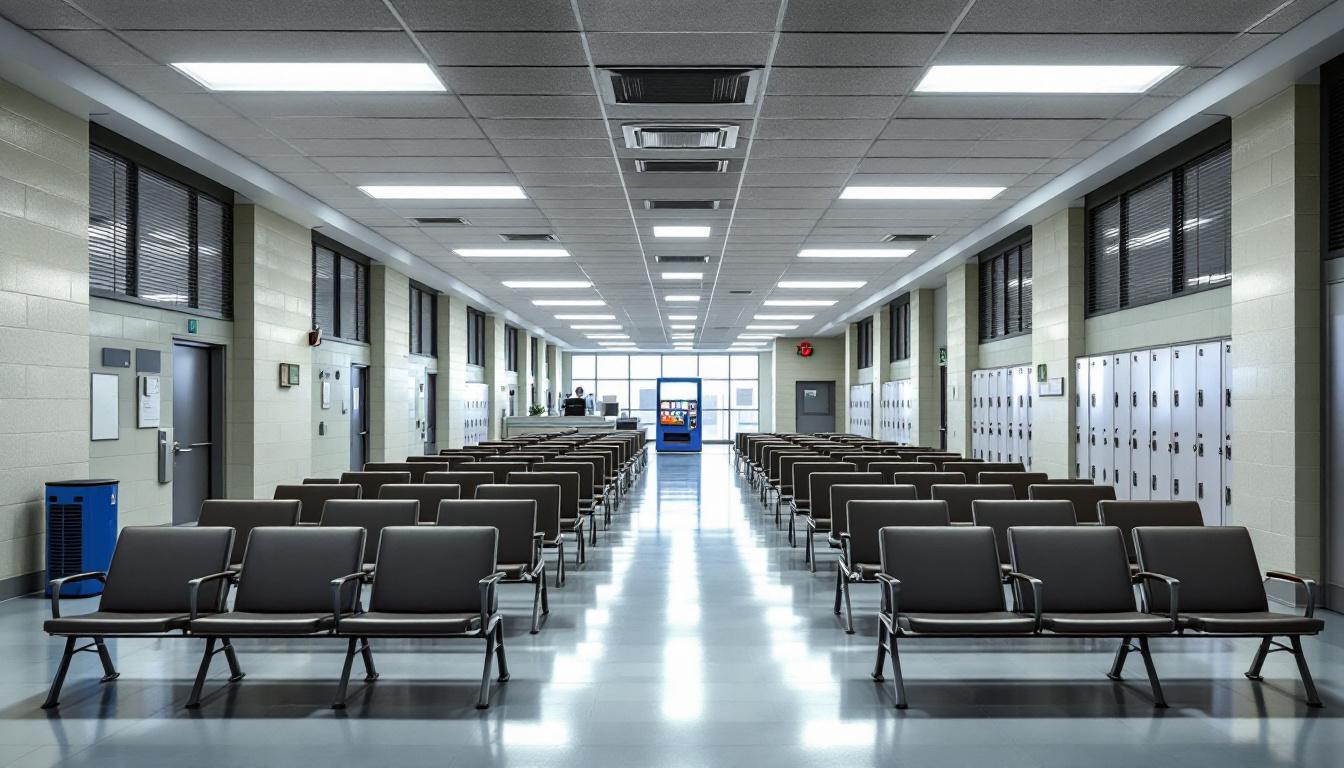 Visitation facilities and waiting area at Tri-County Detention Center Chicago Field Office