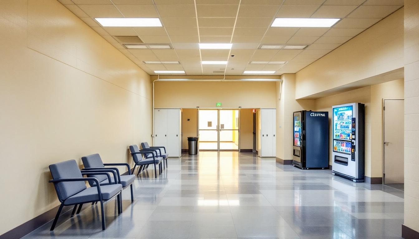 Visitation facilities and waiting area at Satellite Jail