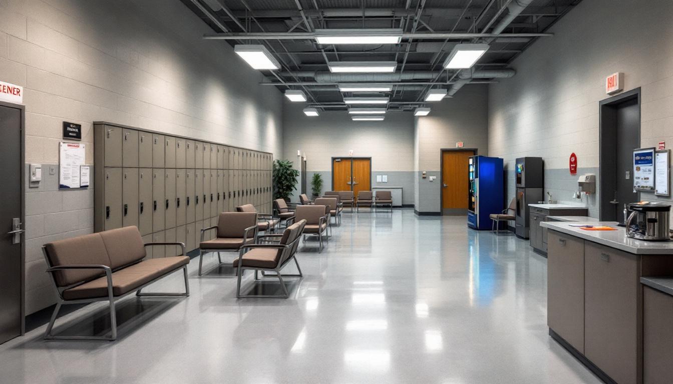Visitation facilities and waiting area at DeKalb County Jail