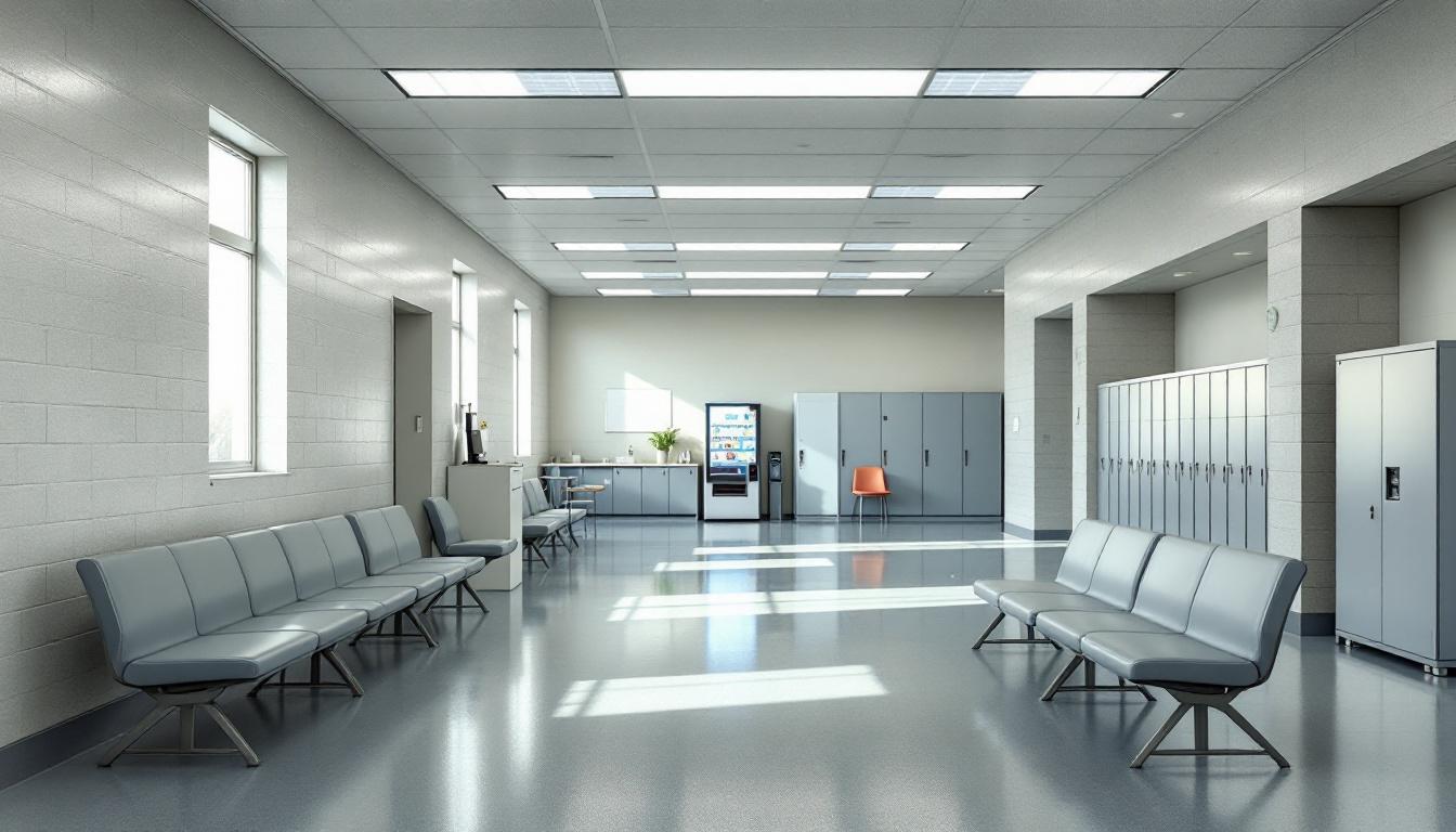 Visitation facilities and waiting area at Haywood County Jail