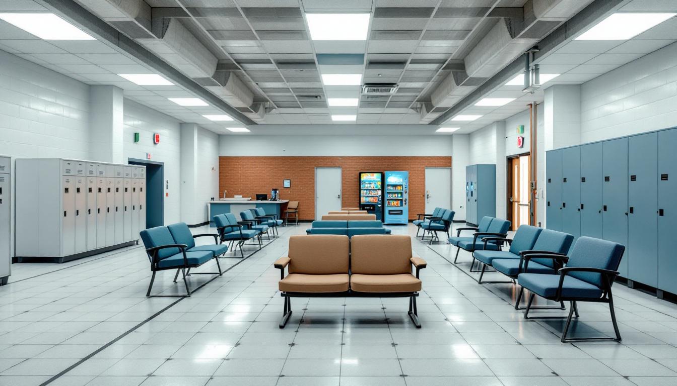 Visitation facilities and waiting area at West Tennessee State Penitentiary