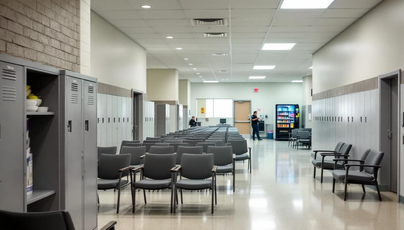 Visitation facilities and waiting area at Hawkins County Jail