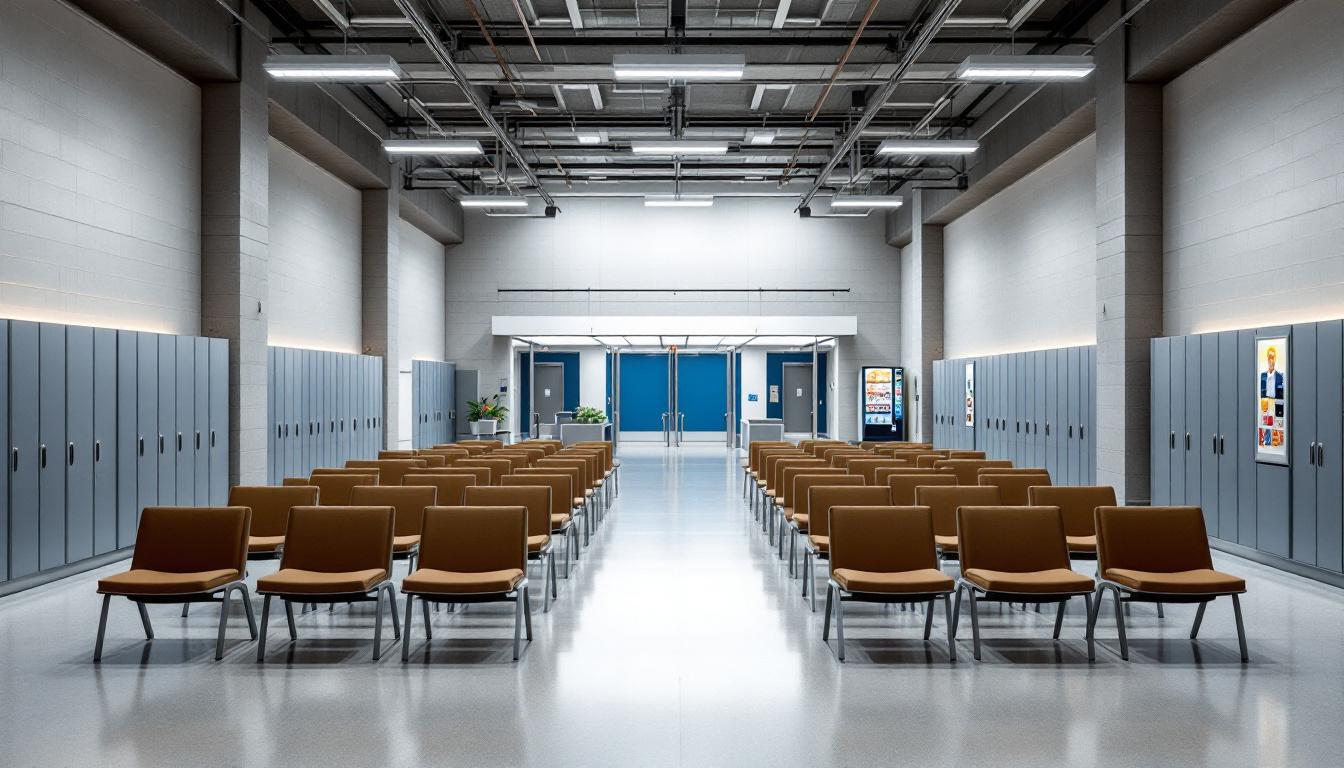 Visitation facilities and waiting area at Roger D. Wilson Detention Facility