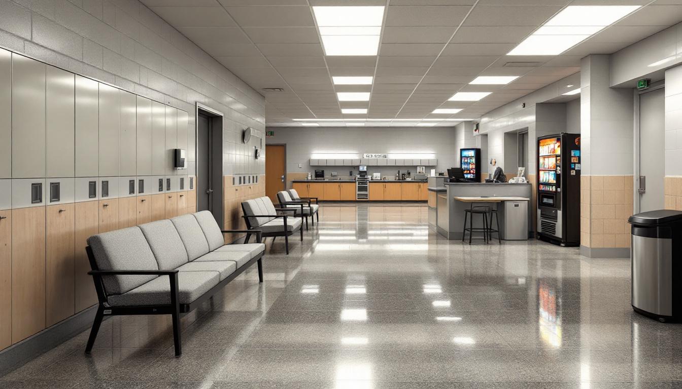 Visitation facilities and waiting area at Warren County Sheriffs Department