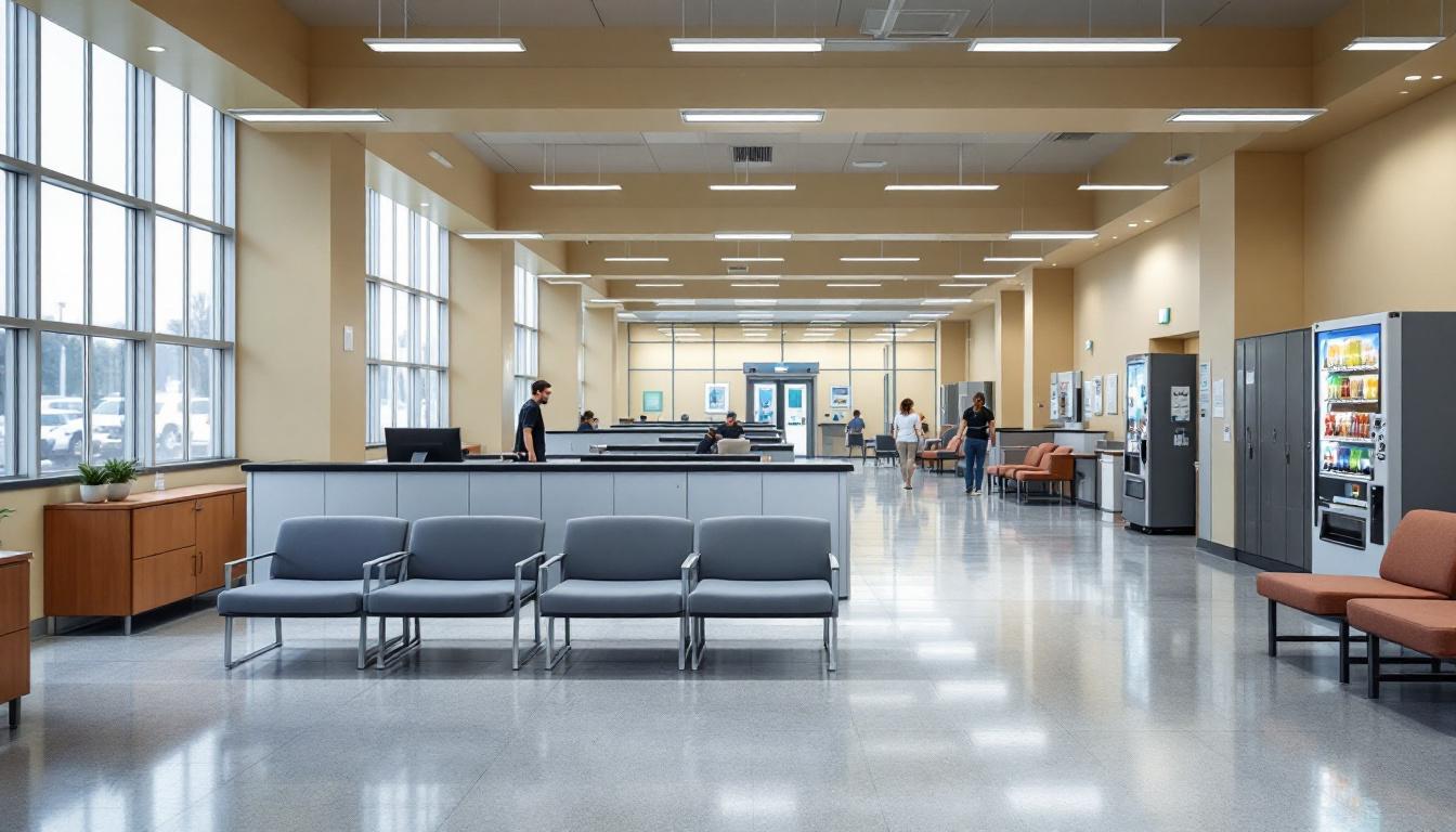 Visitation facilities and waiting area at Warren Correctional Institution