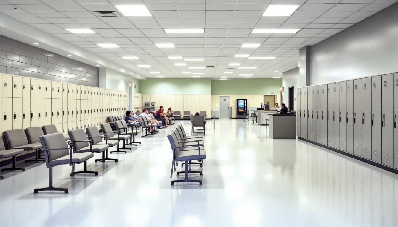 Visitation facilities and waiting area at West Tennessee State Penitentiary