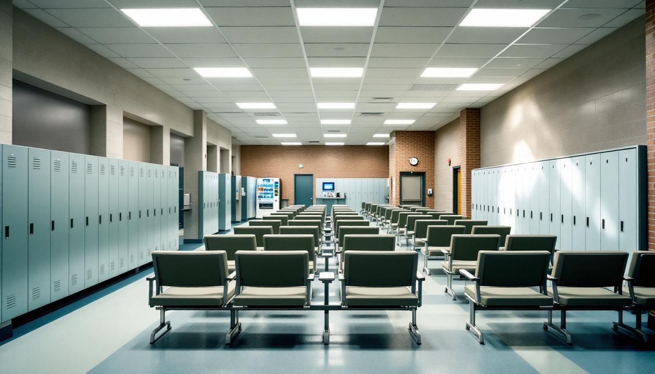 Visitation facilities and waiting area at Shelby County Corrections Department