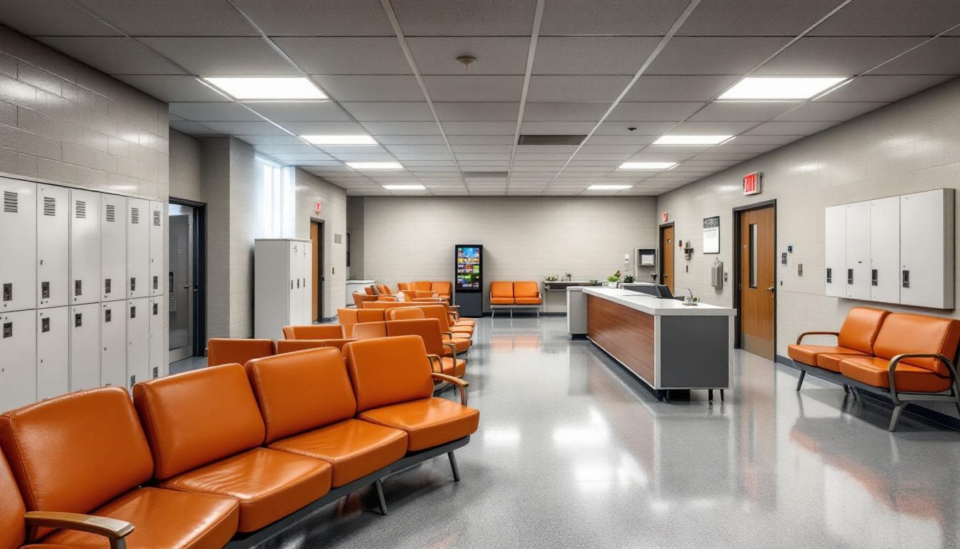 Visitation facilities and waiting area at West Tennessee State Penitentiary