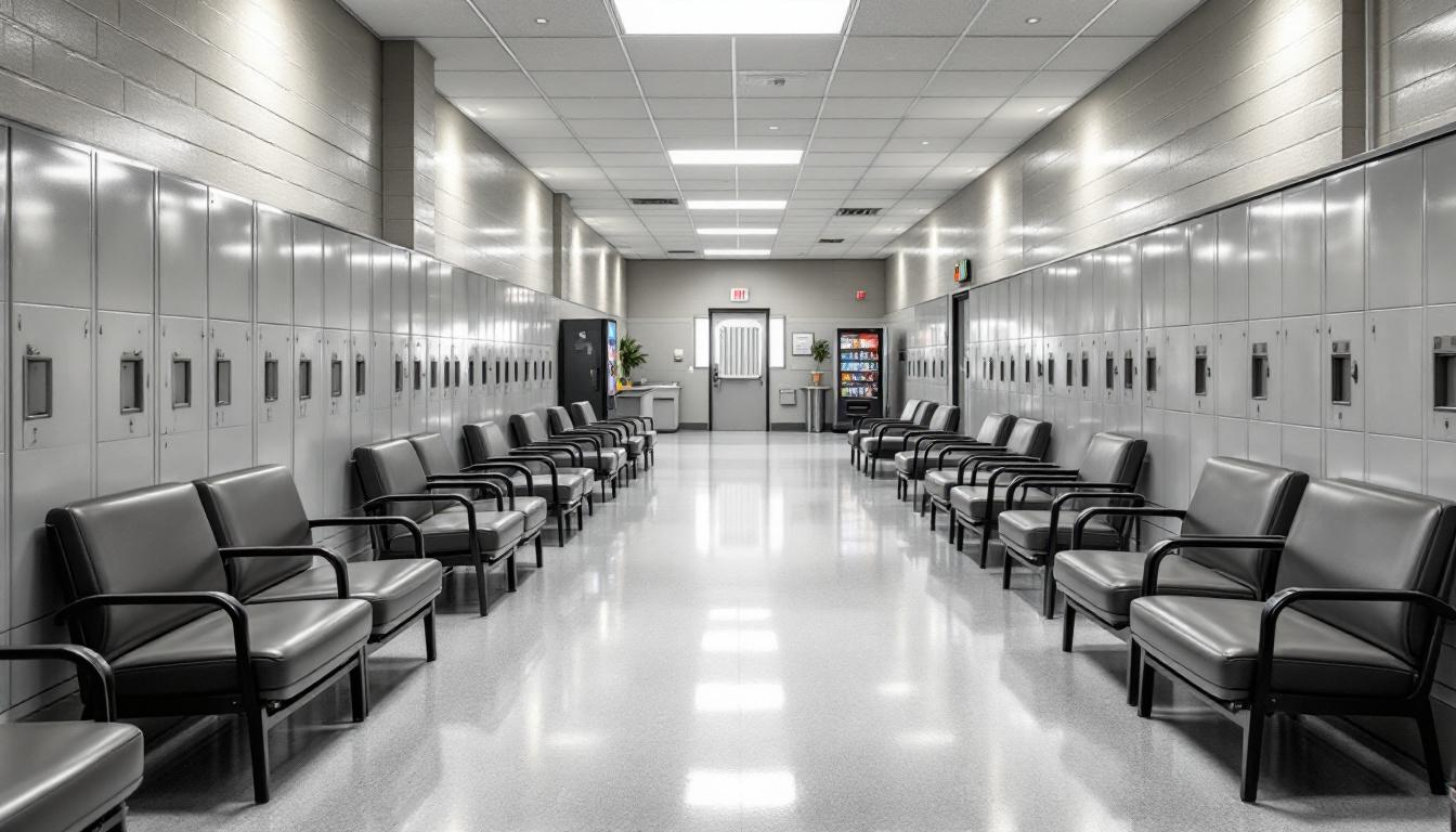 Visitation facilities and waiting area at Chester County Jail