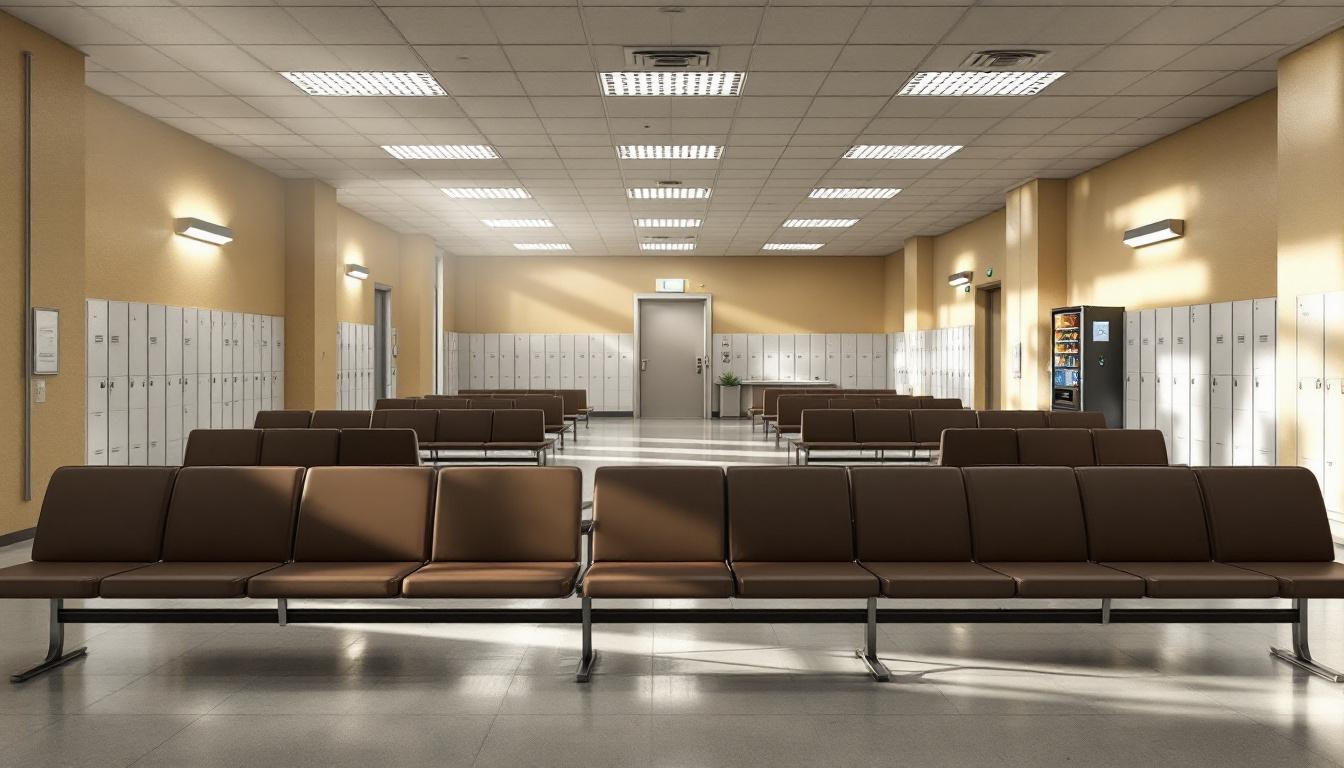 Visitation facilities and waiting area at Knox County Jail