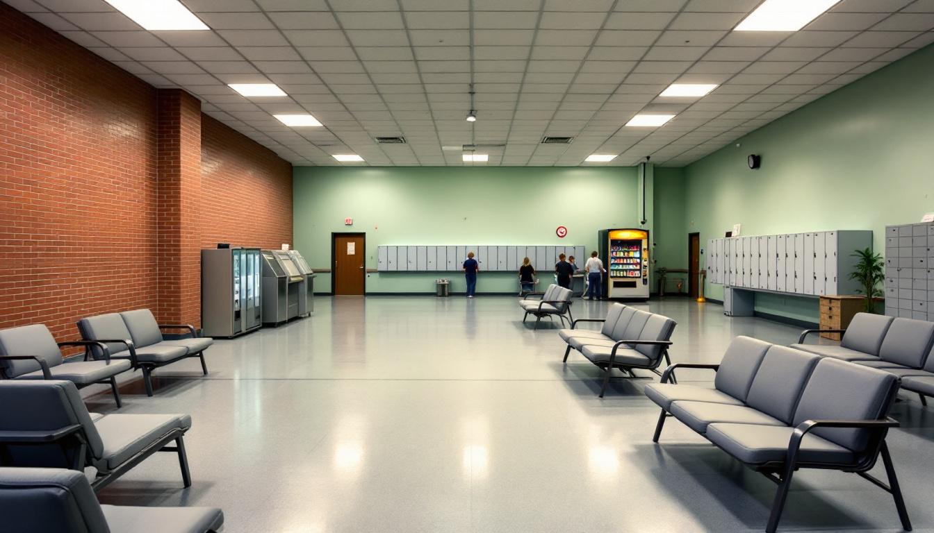 Visitation facilities and waiting area at Dyer County Sheriff's Office