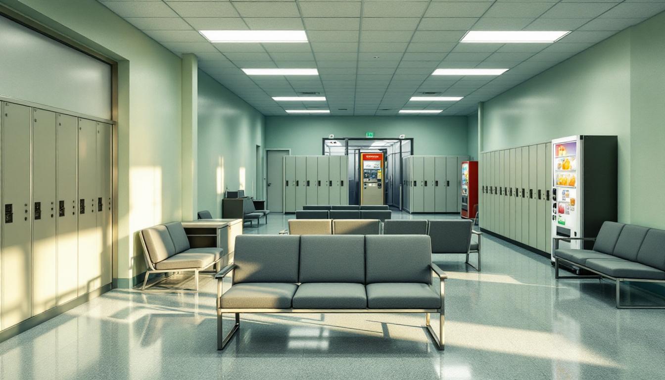 Visitation facilities and waiting area at Campbell County Sheriff