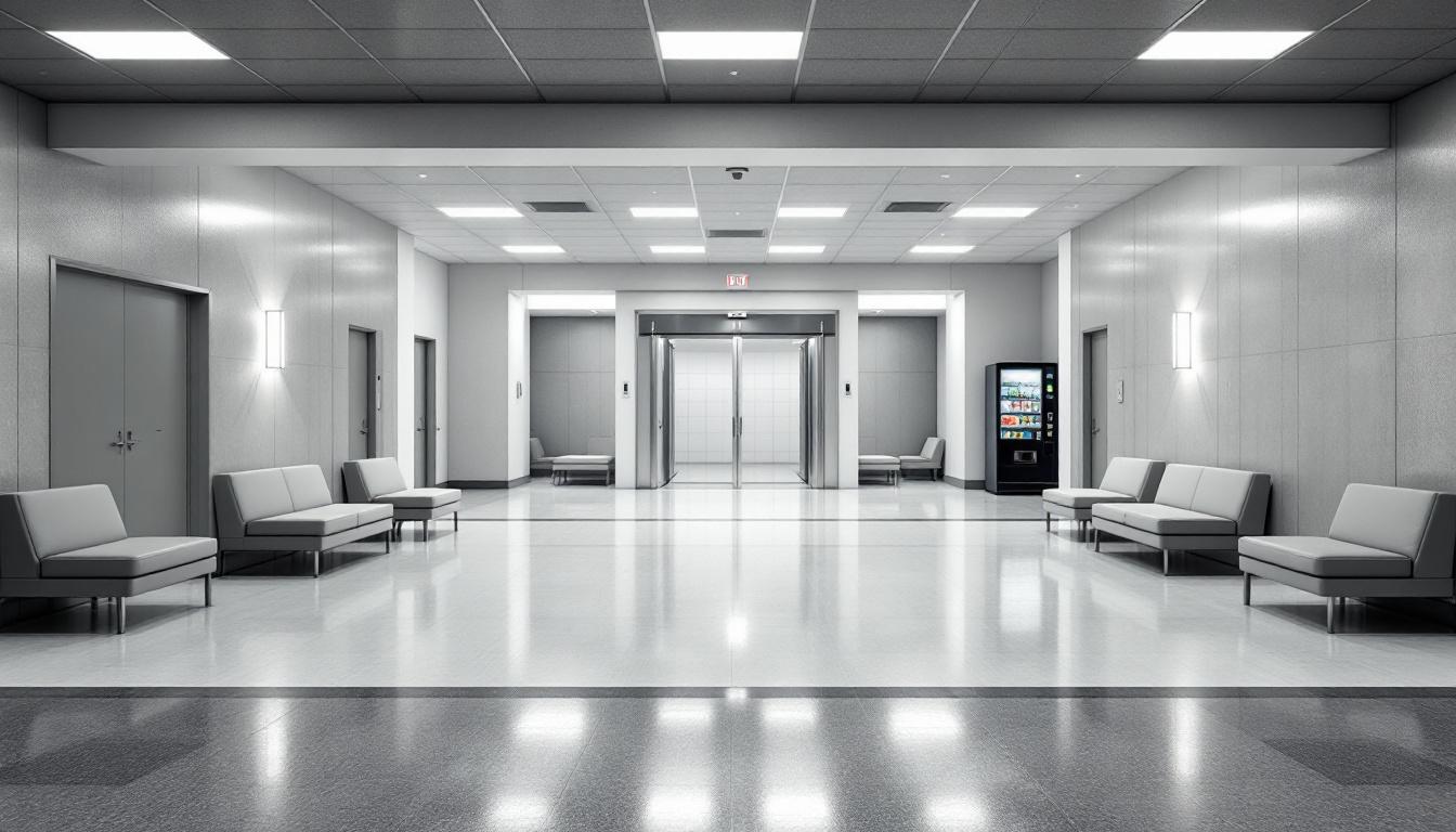 Visitation facilities and waiting area at Greene County Workhouse