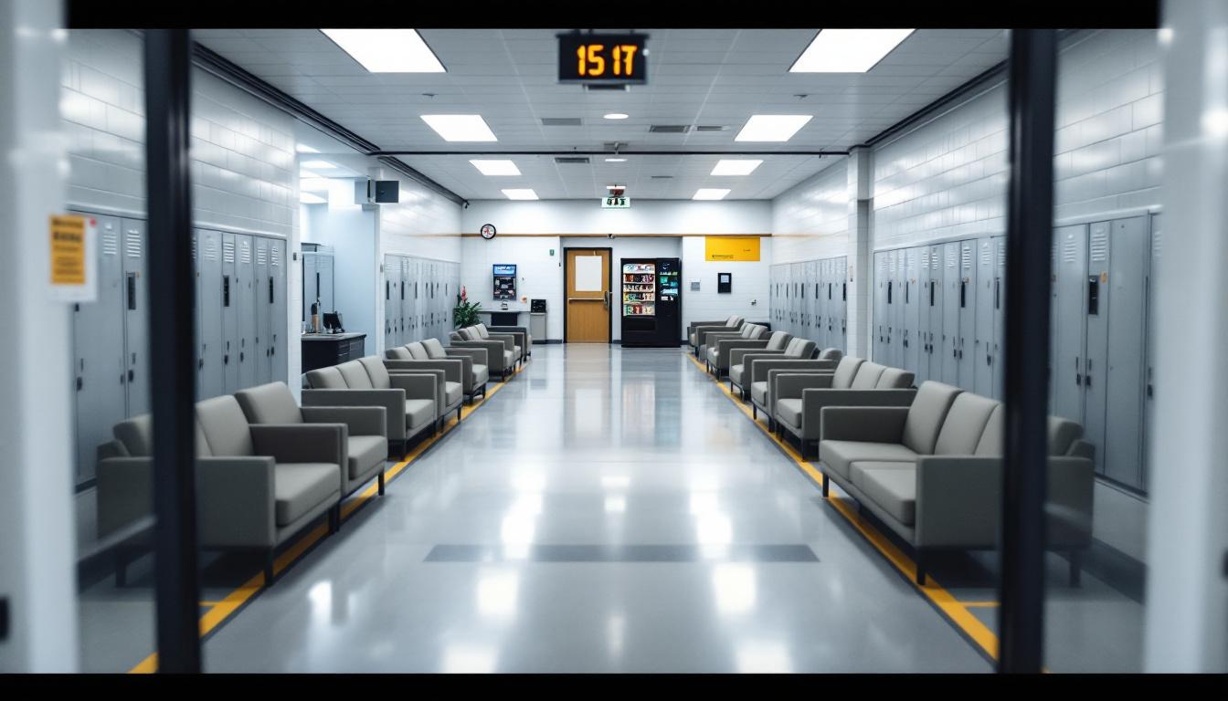 Visitation facilities and waiting area at Madison County Jail