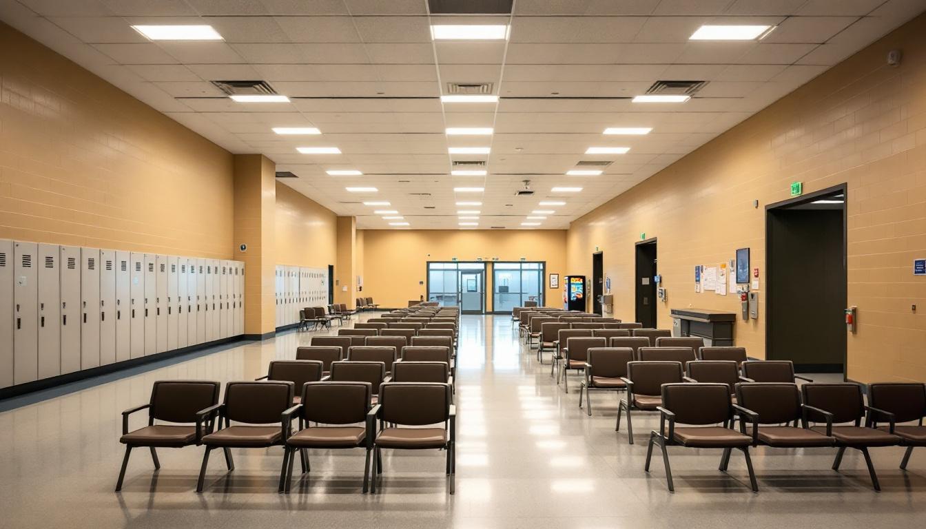 Visitation facilities and waiting area at White County Jail