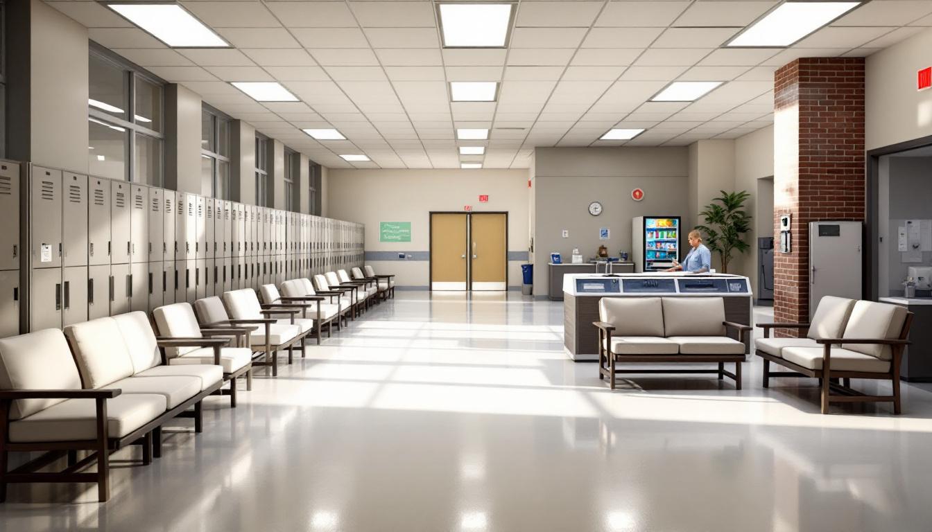 Visitation facilities and waiting area at Northeast Correctional Complex