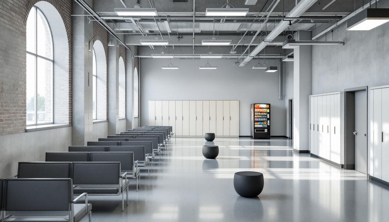 Visitation facilities and waiting area at Knox County Jail