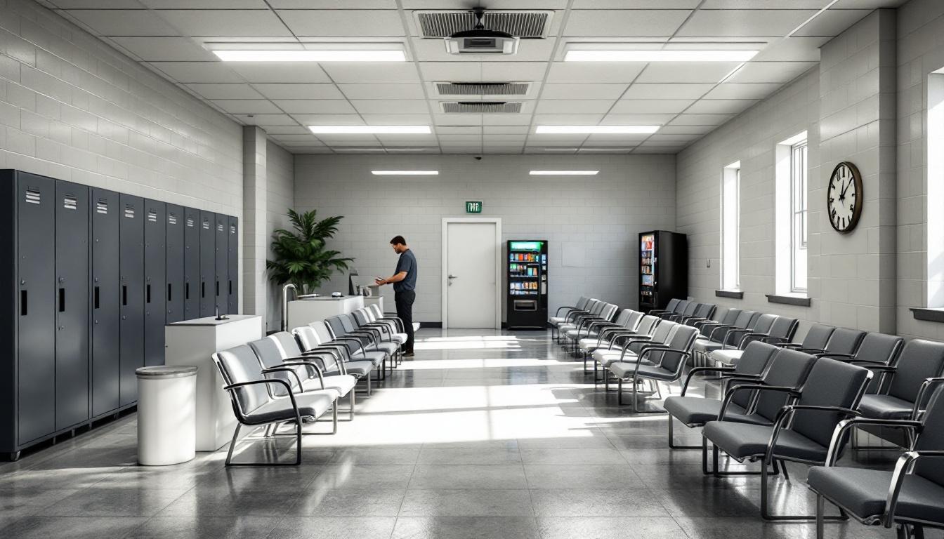 Visitation facilities and waiting area at Lauderdale County Justice Center