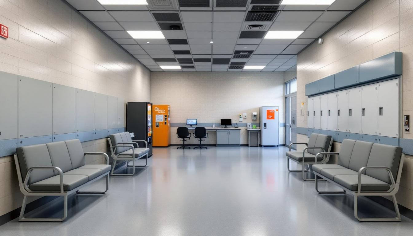 Visitation facilities and waiting area at Grant County Jailer