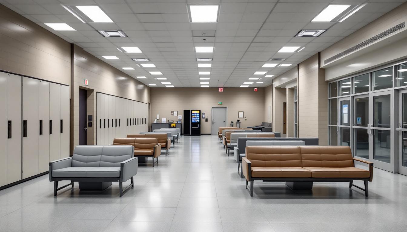 Visitation facilities and waiting area at Bell County Forestry Camp