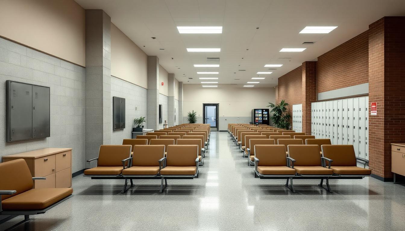 Visitation facilities and waiting area at Oldham County Detention Center