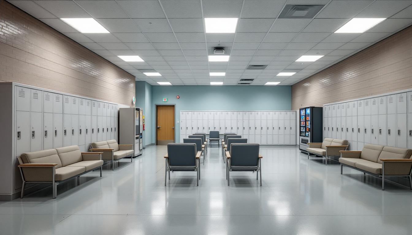 Visitation facilities and waiting area at United States Penitentiary Atlanta