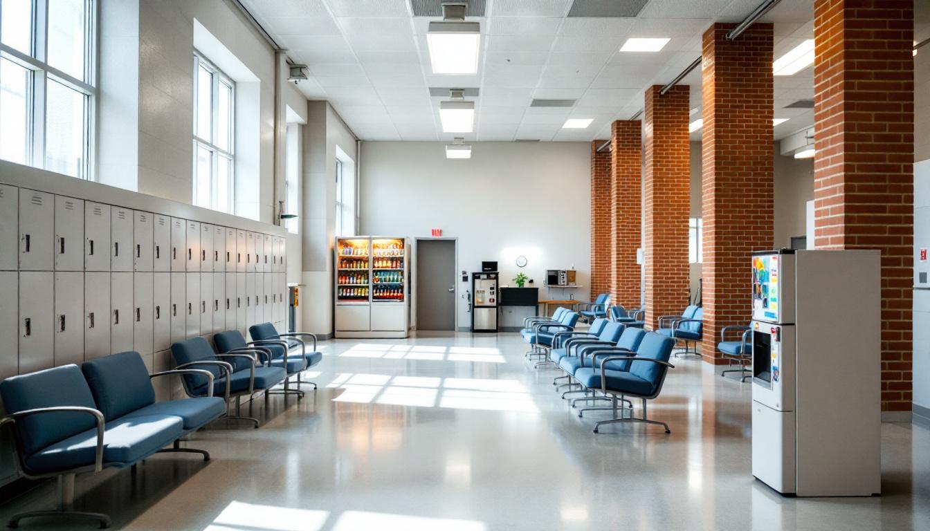 Visitation facilities and waiting area at County Jail
