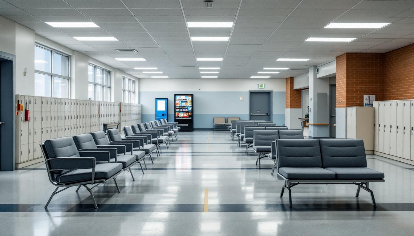 Visitation facilities and waiting area at Leslie County Detention Center