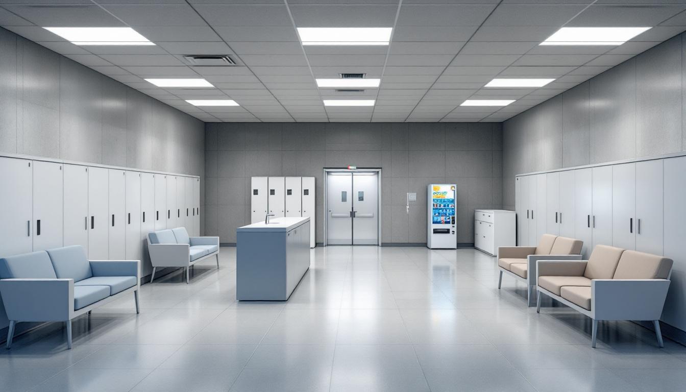 Visitation facilities and waiting area at Louisville Metro Department of Corrections