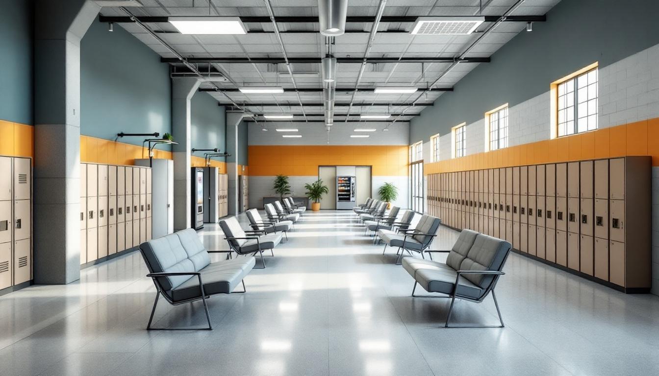 Visitation facilities and waiting area at Logan County Jail