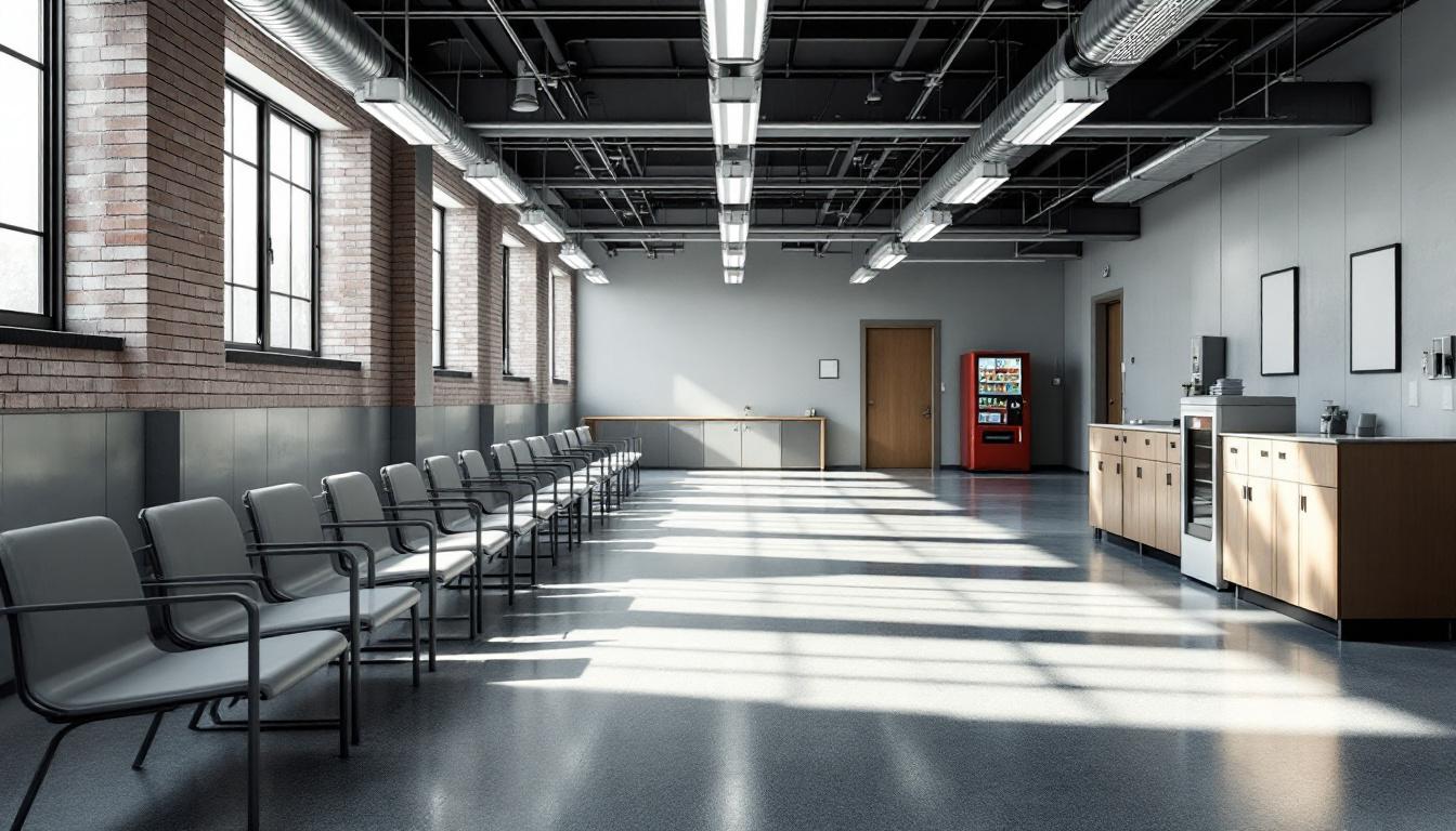 Visitation facilities and waiting area at Parnall Correctional Facility