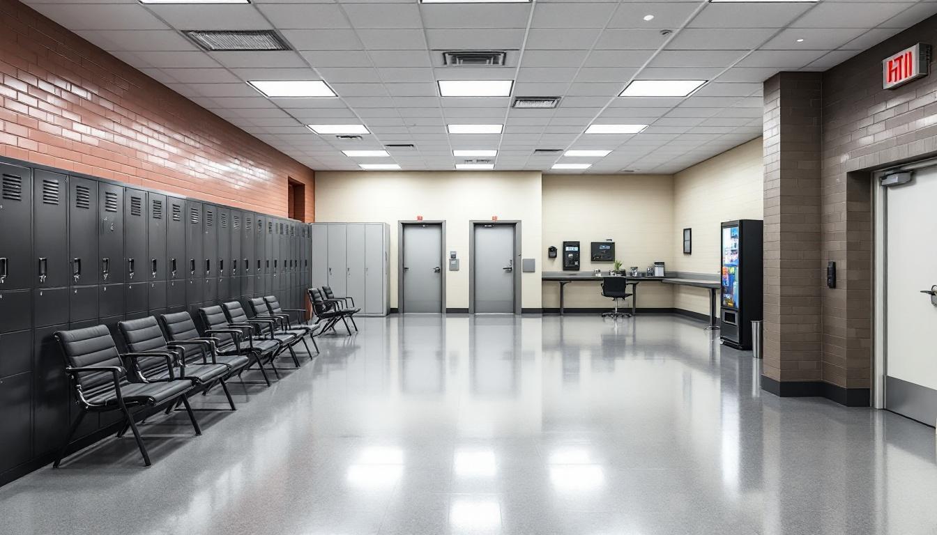 Visitation facilities and waiting area at FCI Milan