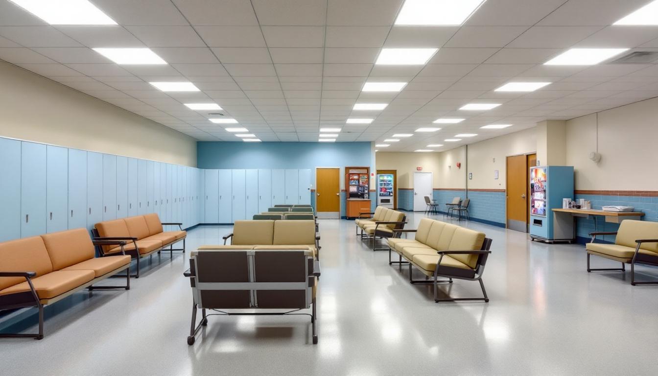 Visitation facilities and waiting area at St Louis Correctional Facility (SLF)