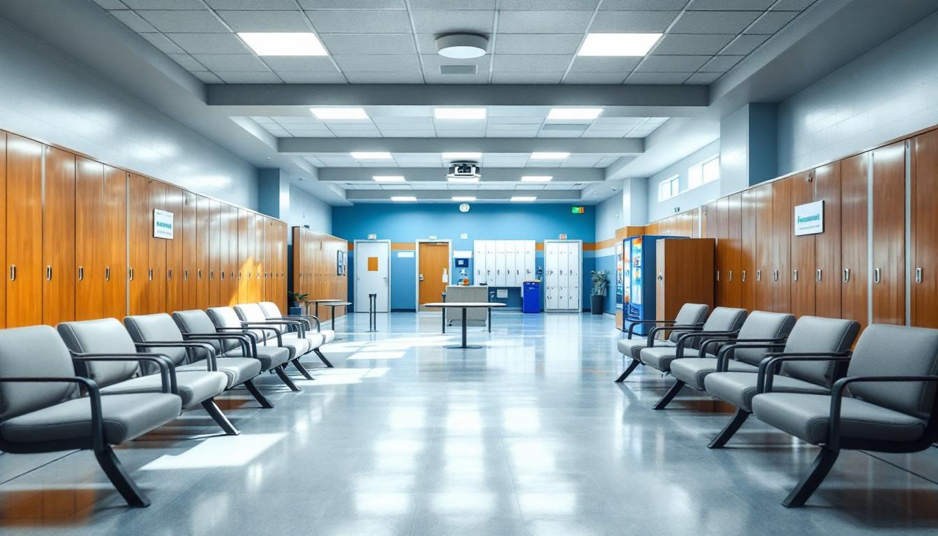 Visitation facilities and waiting area at Parnall Correctional Facility