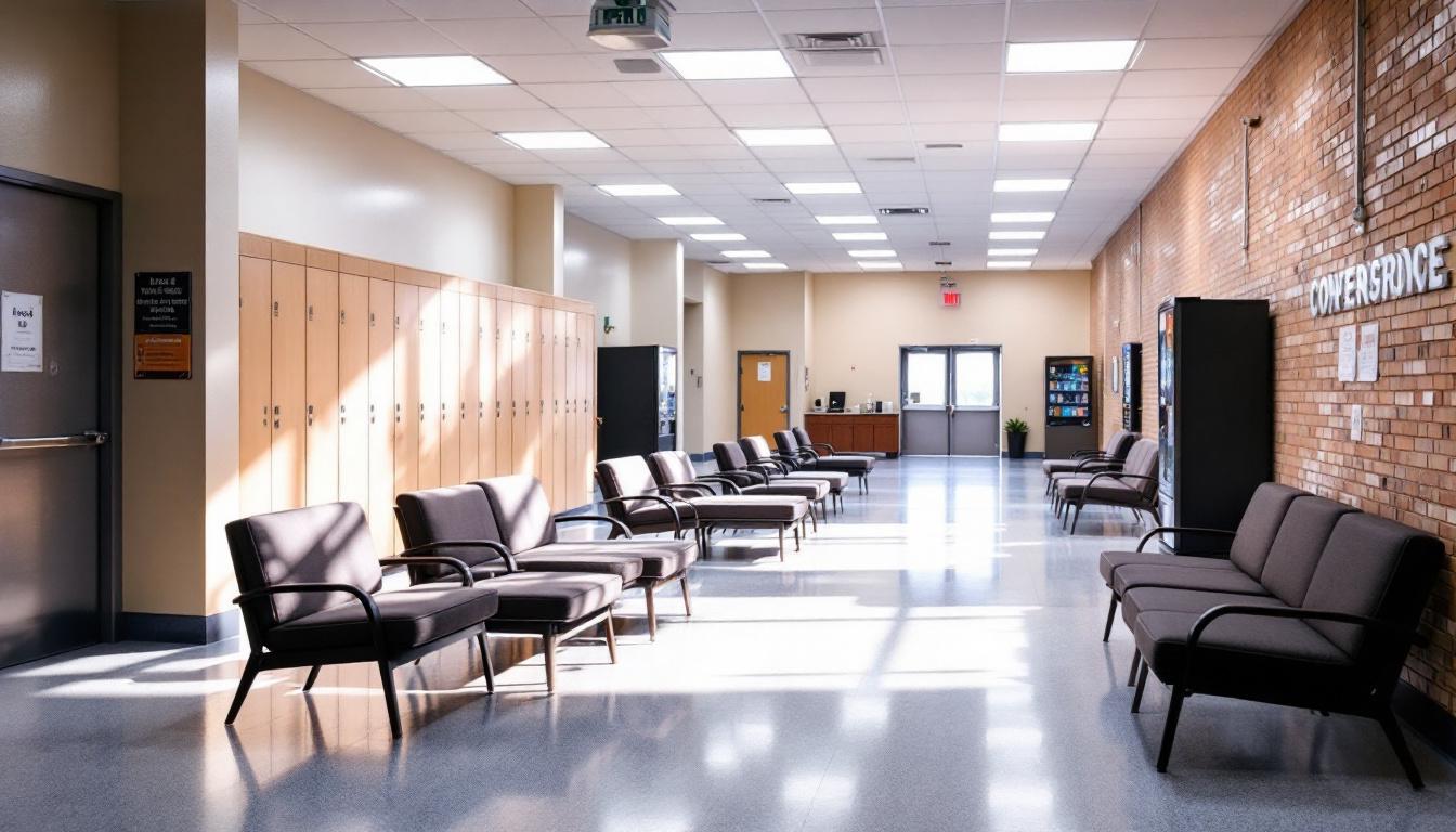 Visitation facilities and waiting area at Huron County Jail