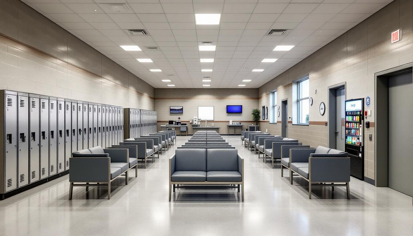 Visitation facilities and waiting area at Newaygo County Jail