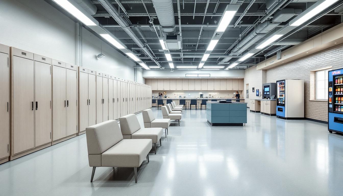 Visitation facilities and waiting area at Muskegon Correctional Facility