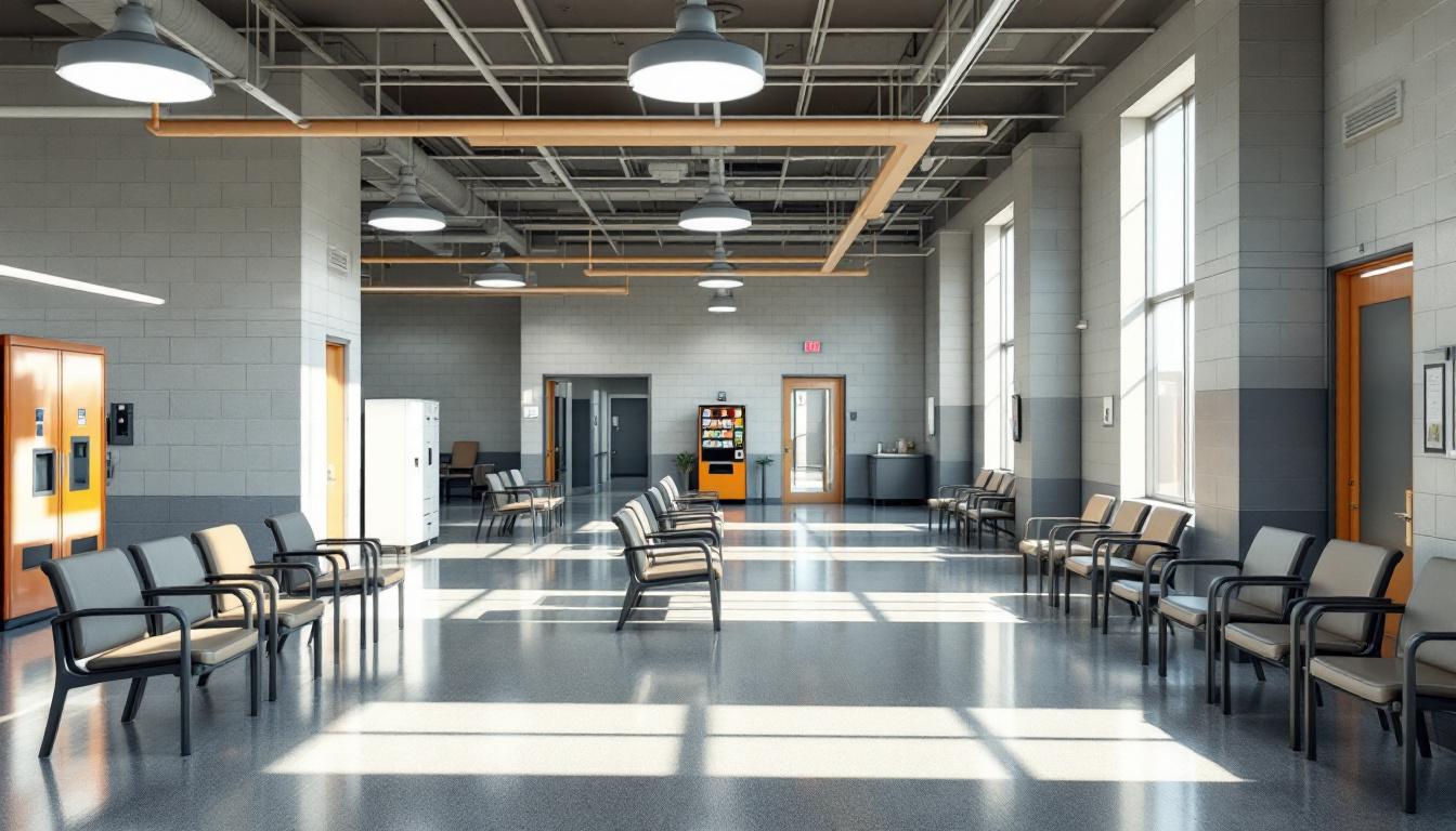 Visitation facilities and waiting area at Michigan Reformatory