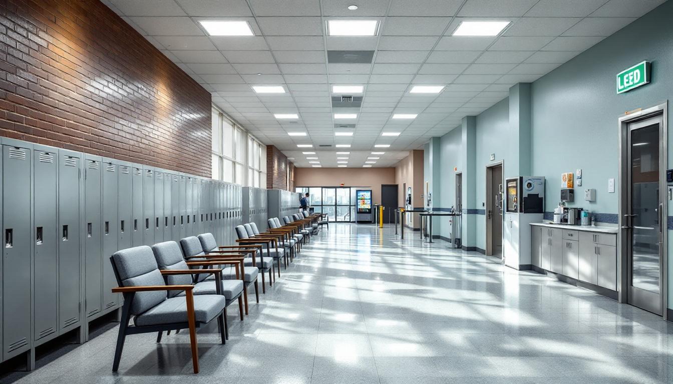 Visitation facilities and waiting area at Saginaw Correctional Facility